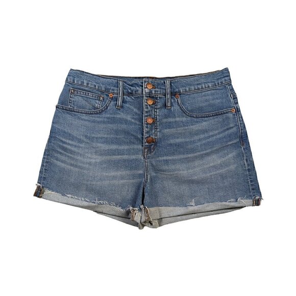 Madewell Denim Button Fly Shorts with Rolled hem Size 31 - Picture 1 of 7